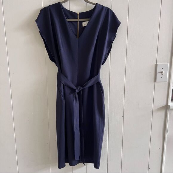 Eliza J Signature Stretch Crepe Solid Midi Dress - Picture 4 of 16